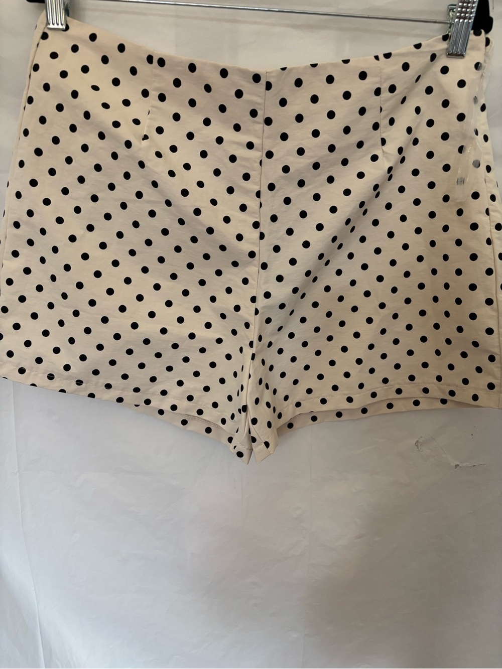 Sans Souci Beige and Black Polka Dot High-Waist Shorts
